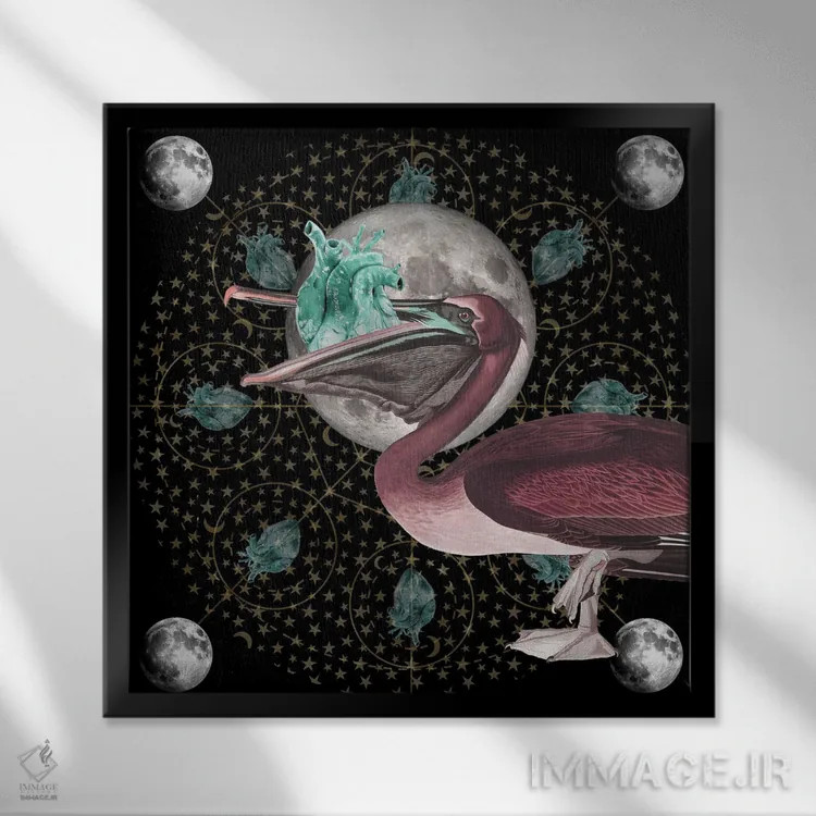 تابلو درخشش ماه اثر امی سالمونه - نمای قابدار مشکی