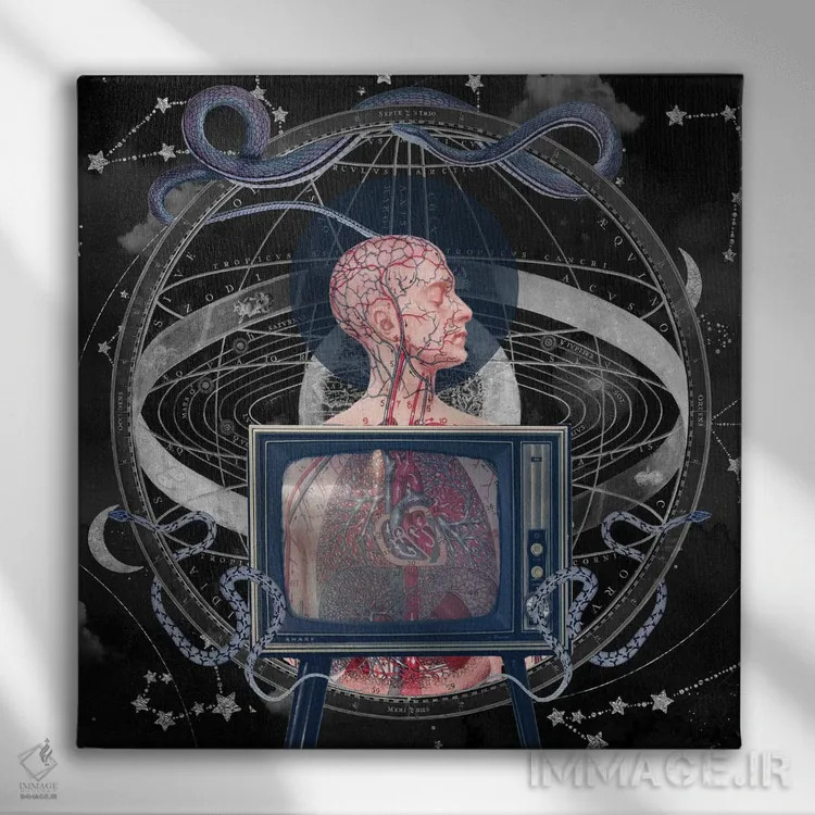 تابلو پیچیدگیهای فناورانه اثر امی سالمونه - نمای روبهرو روی دیوار