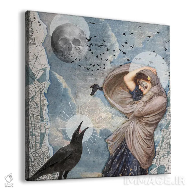 تابلو روزی روزگاری در شبی تاریک (الهام از ادگار آلن پو) اثر امی سالمونه - نمای پرسپکتیو محصول