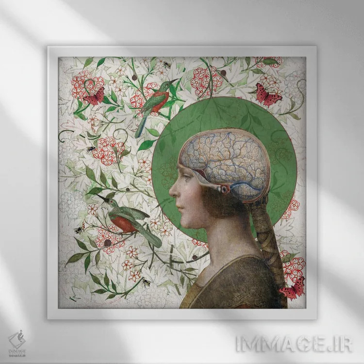 تابلو طبیعت یا تربیت (بحث فلسفی) اثر امی سالمونه - نمای قابدار سفید