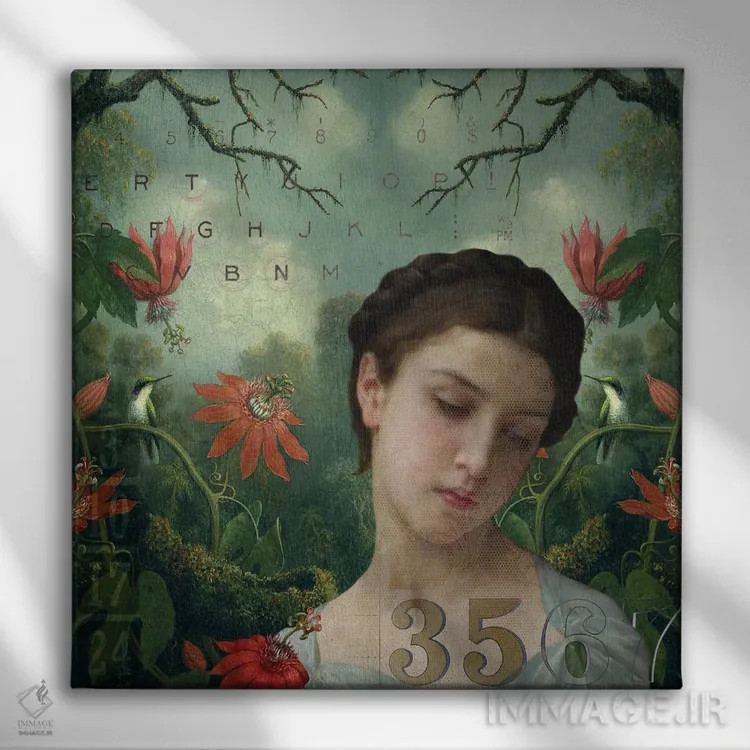 تابلو سرود برای پلات (اشاره به سیلویا پلات) اثر امی سالمونه - نمای روبهرو روی دیوار