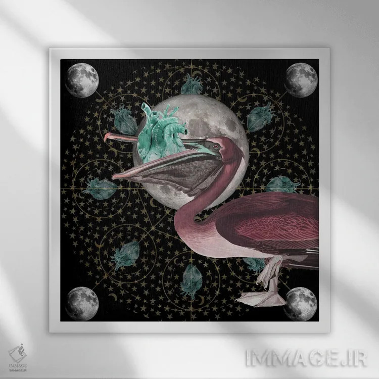 تابلو درخشش ماه اثر امی سالمونه - نمای قابدار سفید