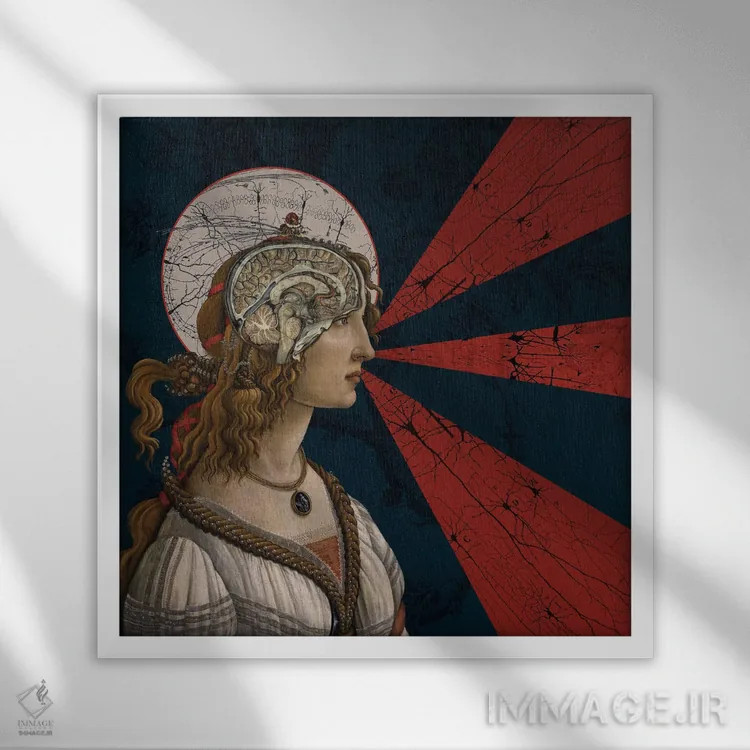 تابلو اتصالات نورونی اثر امی سالمونه - نمای قابدار سفید