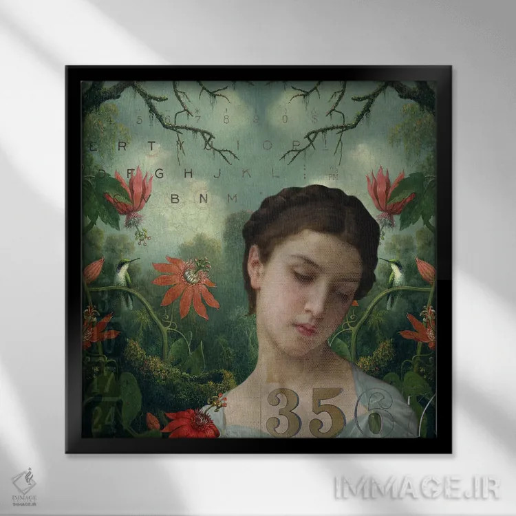 تابلو سرود برای پلات (اشاره به سیلویا پلات) اثر امی سالمونه - نمای قابدار مشکی