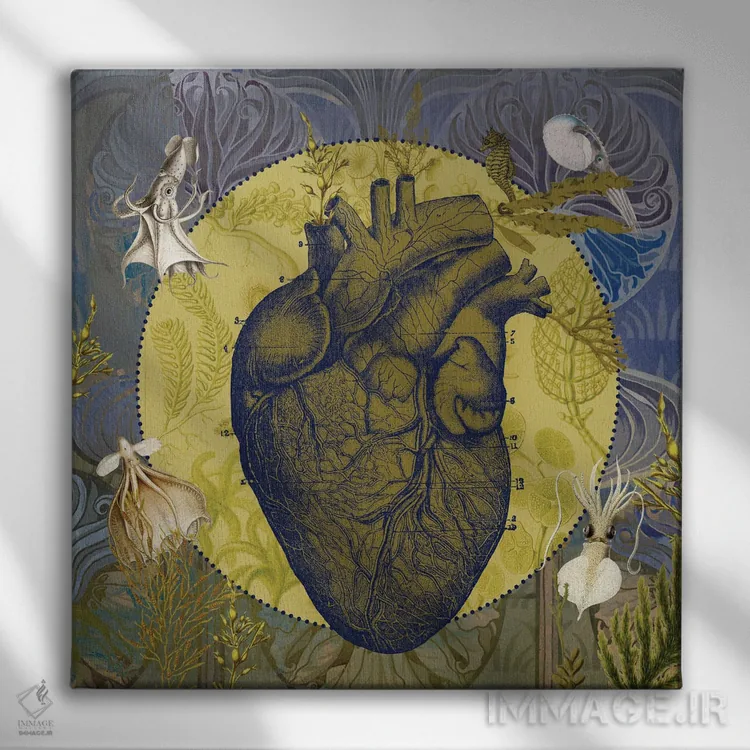 تابلو قلب دریا اثر امی سالمونه - نمای روبهرو روی دیوار