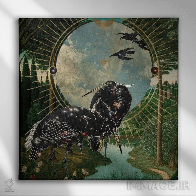 تابلو کهکشان درون ما اثر امی سالمونه - نمای روبهرو روی دیوار