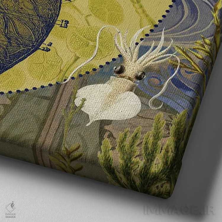 تابلو قلب دریا اثر امی سالمونه - نمای نزدیک بافت بوم