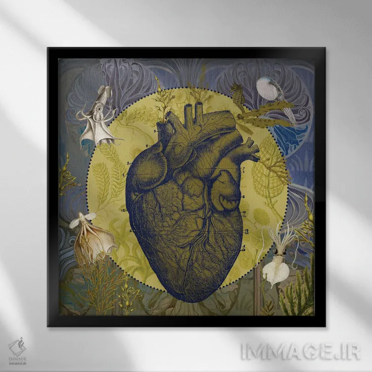 تابلو قلب دریا اثر امی سالمونه - نمای قابدار مشکی