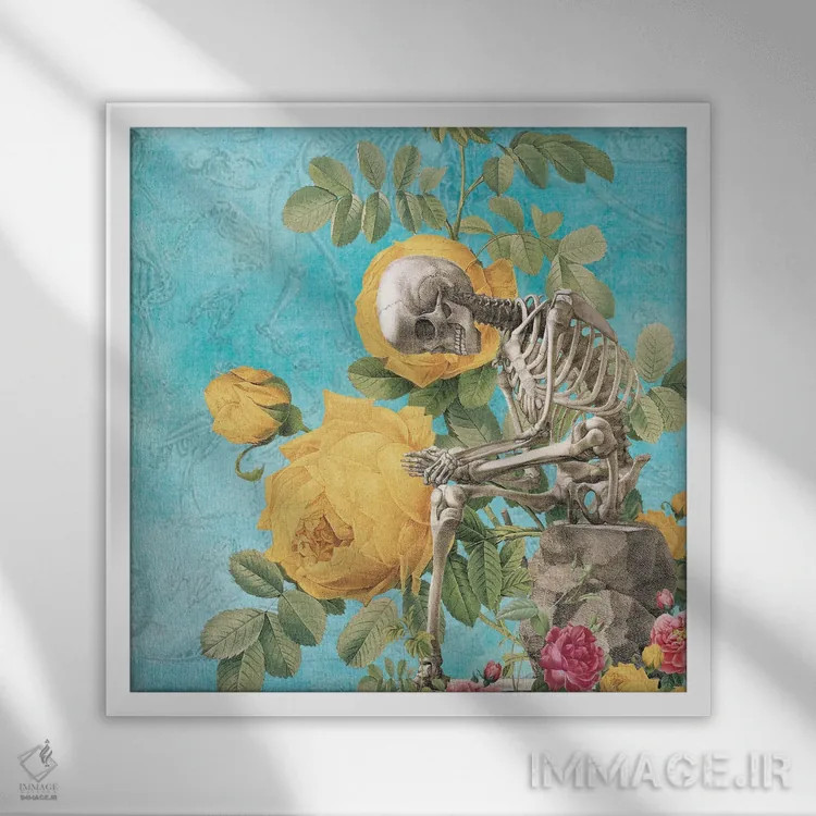 تابلو پسر در حال فکر اثر امی سالمونه - نمای قابدار سفید