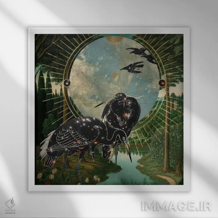 تابلو کهکشان درون ما اثر امی سالمونه - نمای قابدار سفید