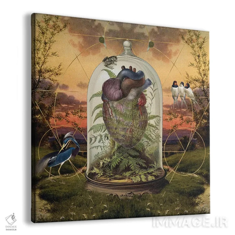 تابلو قلبم با طبیعت میتپد اثر امی سالمونه - نمای پرسپکتیو محصول