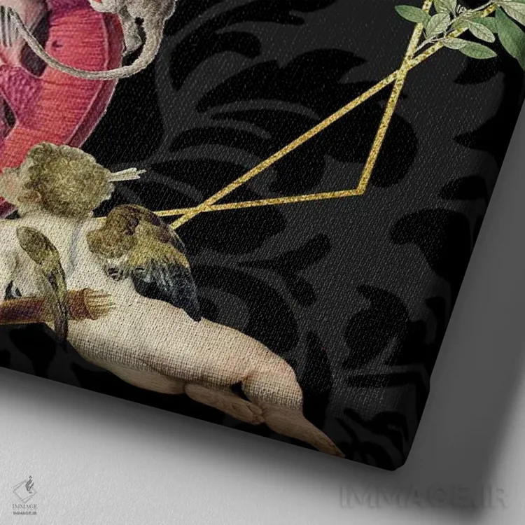 تابلو غریزهٔ حیوانی اثر امی سالمونه - نمای نزدیک بافت بوم