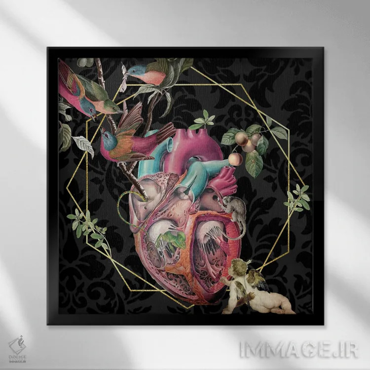 تابلو غریزهٔ حیوانی اثر امی سالمونه - نمای قابدار مشکی