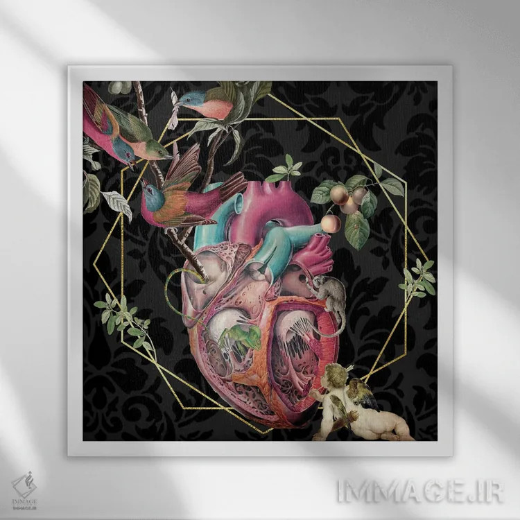 تابلو غریزهٔ حیوانی اثر امی سالمونه - نمای قابدار سفید