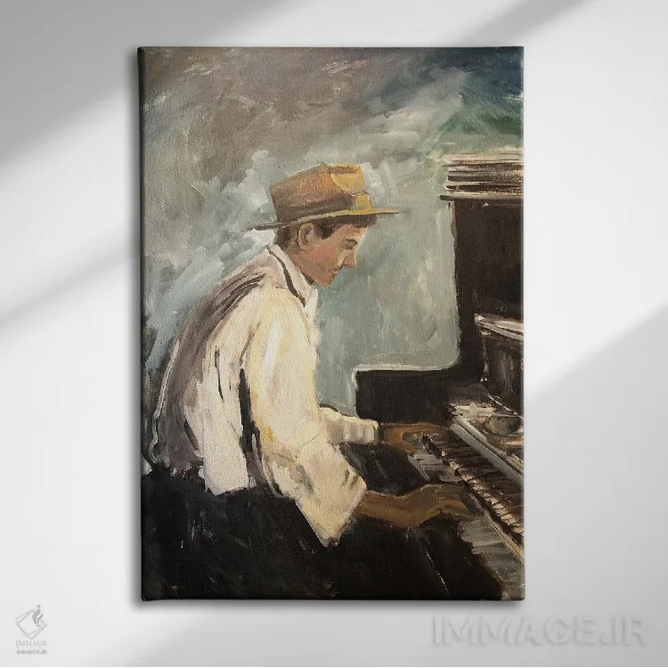 تابلو به موسیقی گوش بده چهار اثر الین استیونز - نمای روبهرو روی دیوار