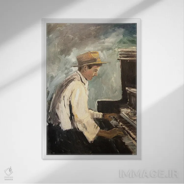 تابلو به موسیقی گوش بده چهار اثر الین استیونز - نمای قابدار سفید