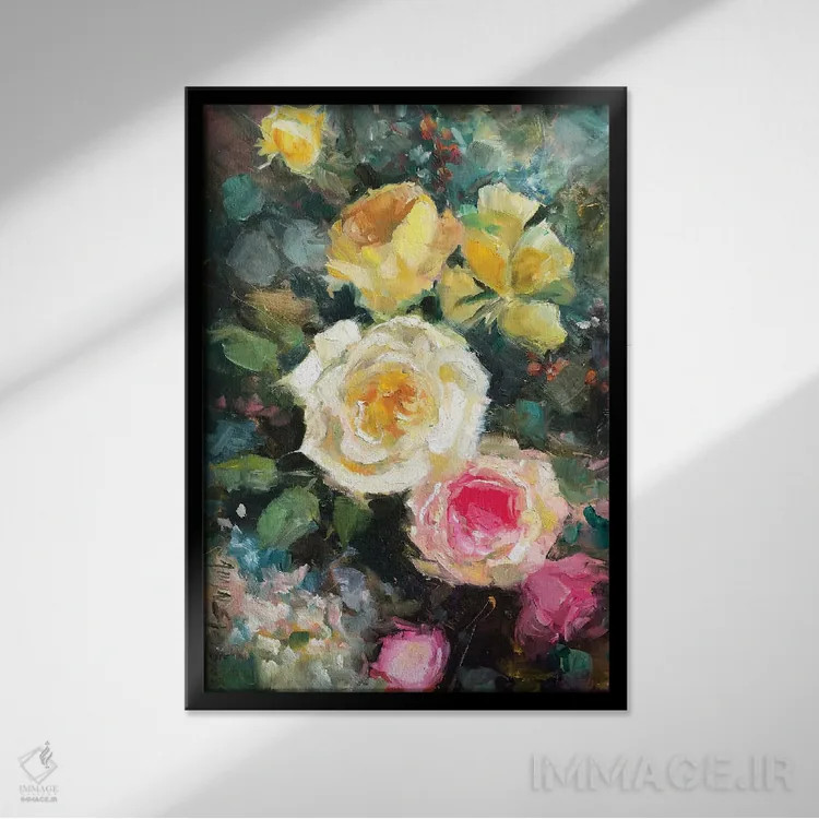 تابلو طبیعت بیجان چهار اثر الین استیونز - نمای قابدار مشکی