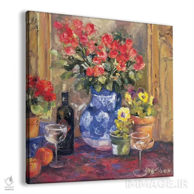تابلو گلهای قرمز اثر الین استیونز - نمای پرسپکتیو محصول