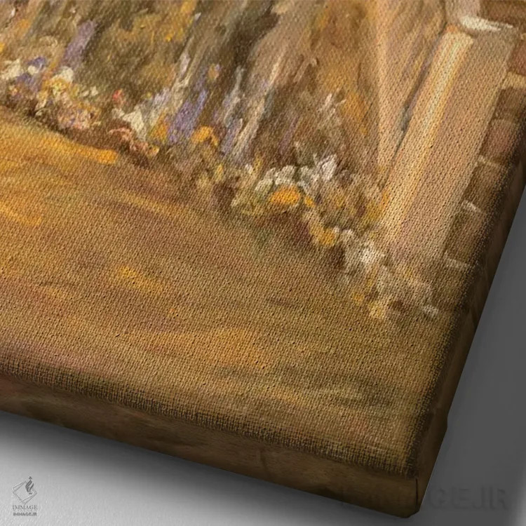 تابلو ویلا ایتالیایی دو اثر الین استیونز - نمای نزدیک بافت بوم