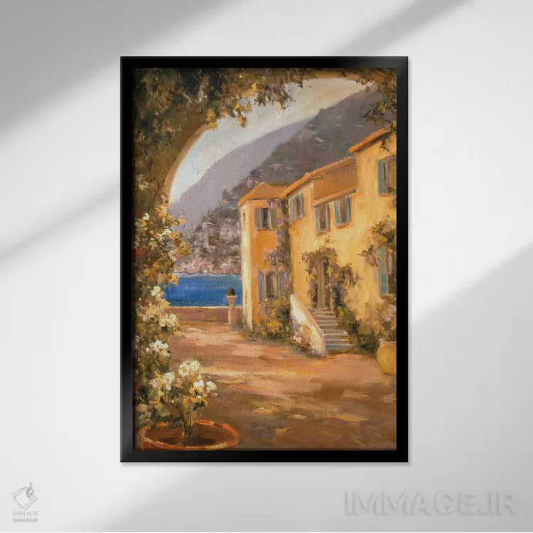 تابلو ویلا ایتالیایی یک اثر الین استیونز - نمای قابدار مشکی