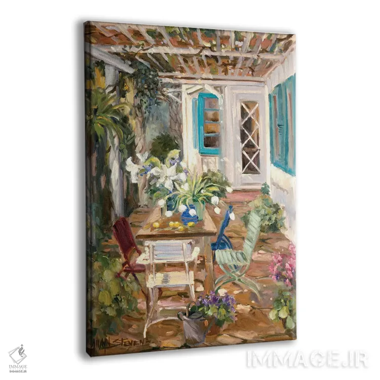 تابلو باغ تابستانی اثر الین استیونز - نمای پرسپکتیو محصول