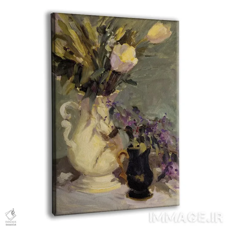 تابلو لاله و اسطوخودوس اثر الین استیونز - نمای پرسپکتیو محصول