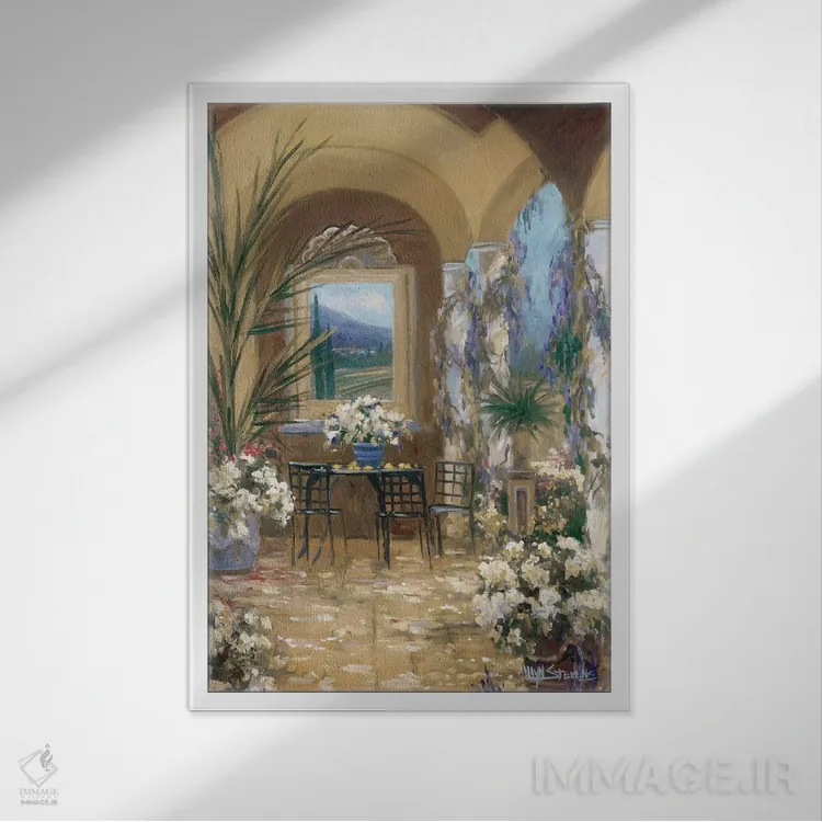 تابلو ایوان یک اثر الین استیونز - نمای قابدار سفید