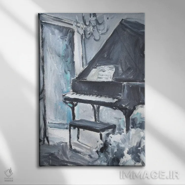 تابلو نوزاد آبیپوش اثر الین استیونز - نمای روبهرو روی دیوار