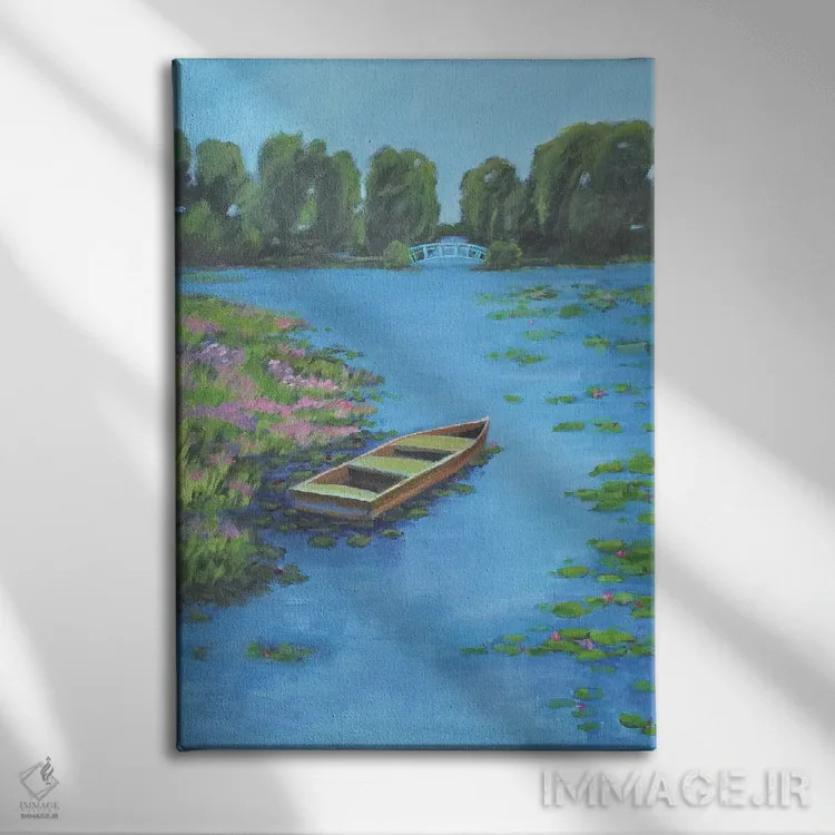 تابلو حوضچه قایق اثر الین استیونز - نمای روبهرو روی دیوار