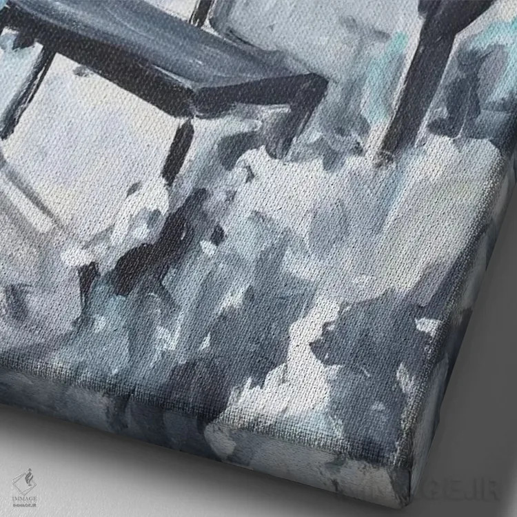 تابلو نوزاد آبیپوش اثر الین استیونز - نمای نزدیک بافت بوم