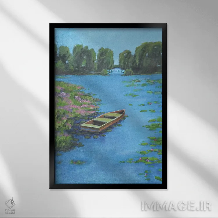 تابلو حوضچه قایق اثر الین استیونز - نمای قابدار مشکی