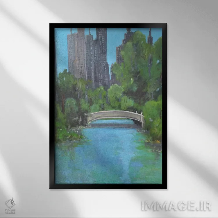 تابلو پارک شهر اثر الین استیونز - نمای قابدار مشکی