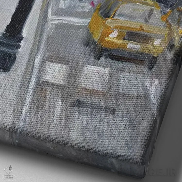 تابلو خیابانهای شهر اثر الین استیونز - نمای نزدیک بافت بوم