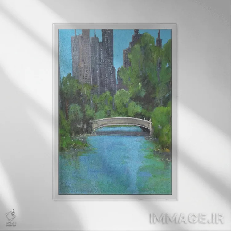 تابلو پارک شهر اثر الین استیونز - نمای قابدار سفید