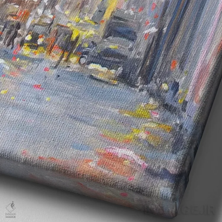 تابلو منظرهٔ شهر اثر الین استیونز - نمای نزدیک بافت بوم