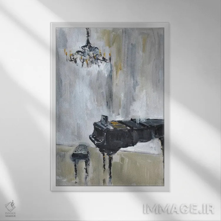 تابلو پیانوی کوچک شماره ۳ اثر الین استیونز - نمای قابدار سفید