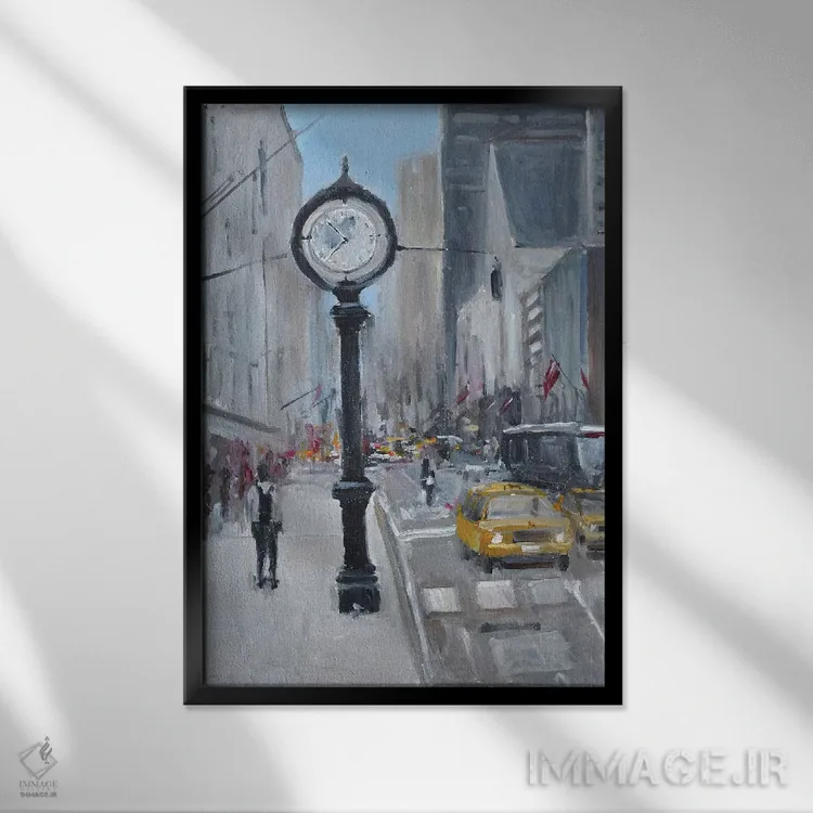 تابلو خیابانهای شهر اثر الین استیونز - نمای قابدار مشکی