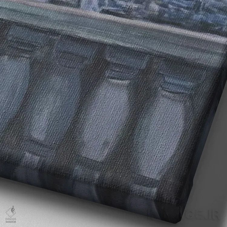 تابلو از پنجره اثر الین استیونز - نمای نزدیک بافت بوم