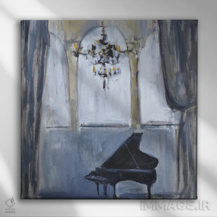تابلو پیانوی رسمی اثر الین استیونز - نمای روبهرو روی دیوار