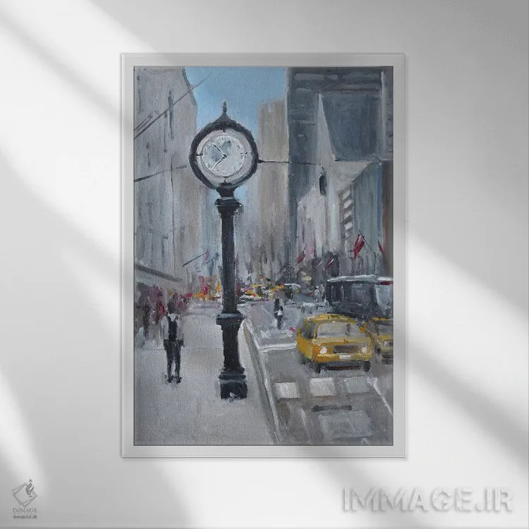 تابلو خیابانهای شهر اثر الین استیونز - نمای قابدار سفید