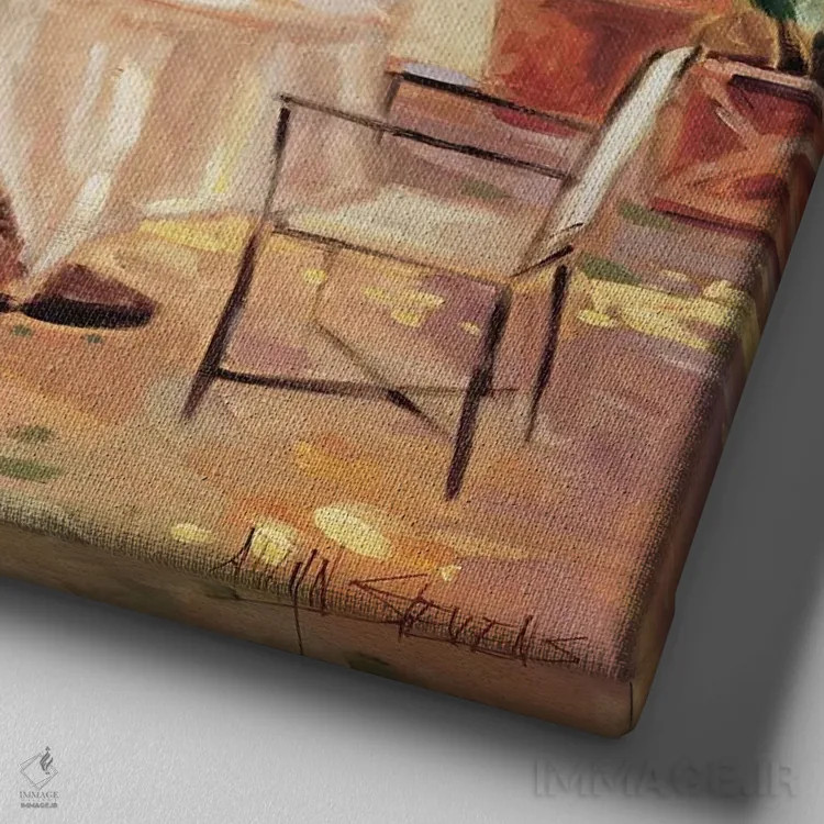 تابلو ویلای روستایی اثر الین استیونز - نمای نزدیک بافت بوم