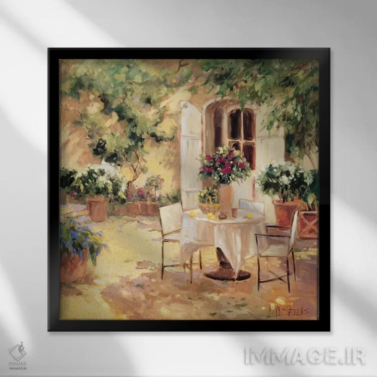 تابلو ویلای روستایی اثر الین استیونز - نمای قابدار مشکی