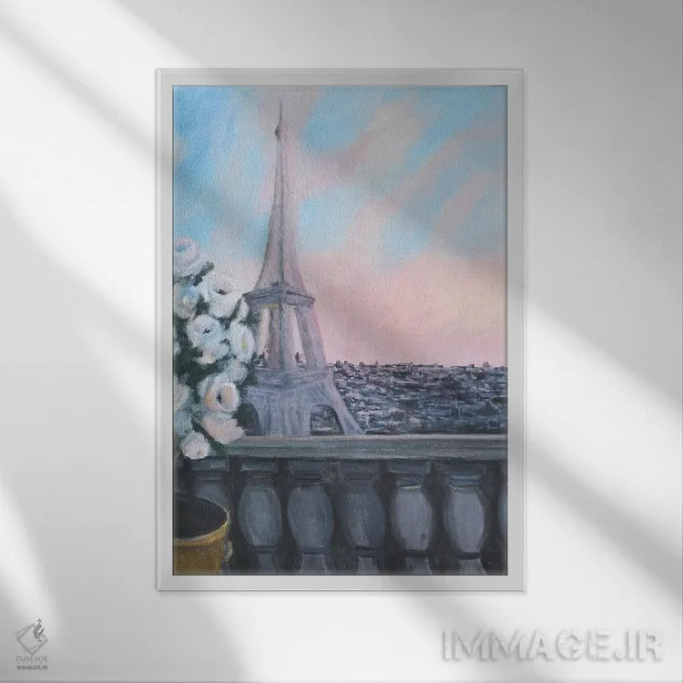 تابلو از پنجره اثر الین استیونز - نمای قابدار سفید