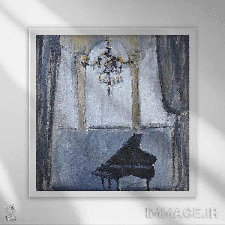 تابلو پیانوی رسمی اثر الین استیونز - نمای قابدار سفید