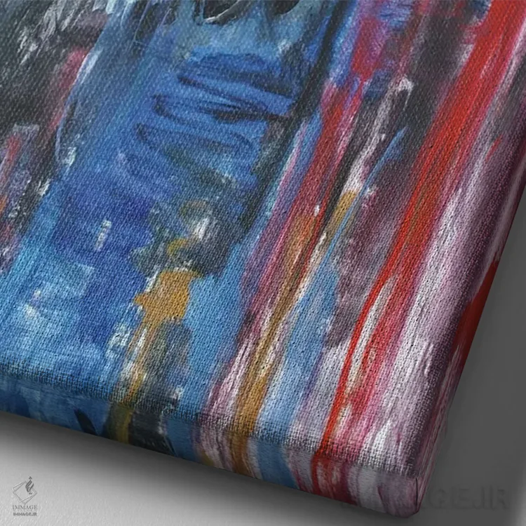 تابلو یک قطعهٔ دیگر اثر الین استیونز - نمای نزدیک بافت بوم