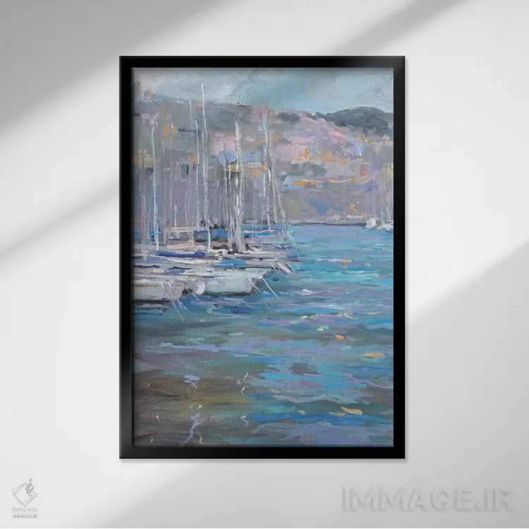 تابلو بندرگاه اثر الین استیونز - نمای قابدار مشکی