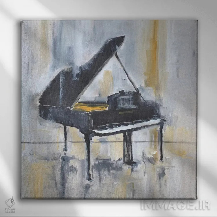 تابلو پیانو زرین دو اثر الین استیونز - نمای روبهرو روی دیوار