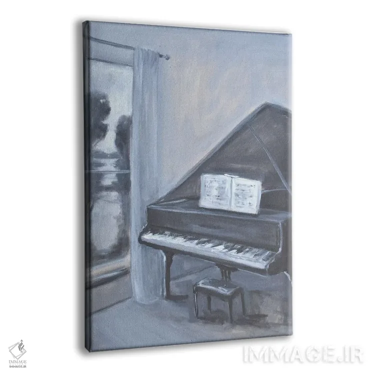 تابلو پیانو با منظره اثر الین استیونز - نمای پرسپکتیو محصول
