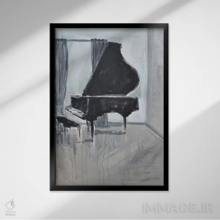 تابلو پیانو چهار اثر الین استیونز - نمای قابدار مشکی