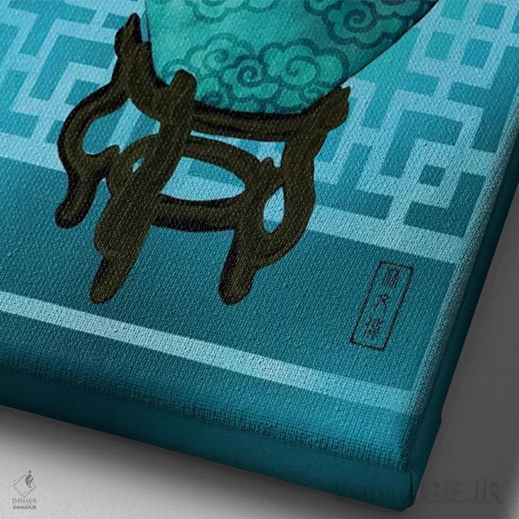 تابلو در میان ابری از کاملیا اثر آنتونی ون لم - نمای نزدیک بافت بوم